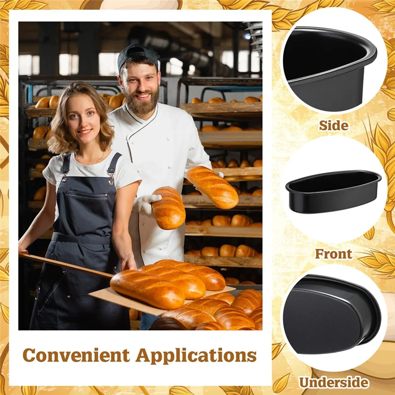 MAKE-4 عبوات من مقلاة تشيز كيك بيضاوية مقاس 9 × 4.5 × 2 بوصة غير لاصقة لخبز اللحوم قالب كعك كبير للخبز والكعك