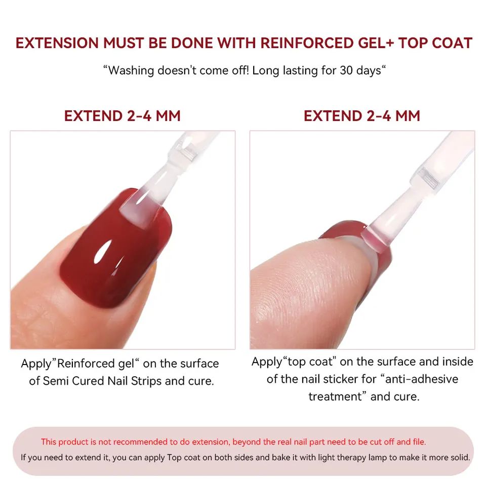 Tiras de Gel Semi Curado con Degradado Aurora, Brillantes, Pegatinas DIY de Esmalte en Gel para Uñas, Funciona con Lámparas UV/LED 4