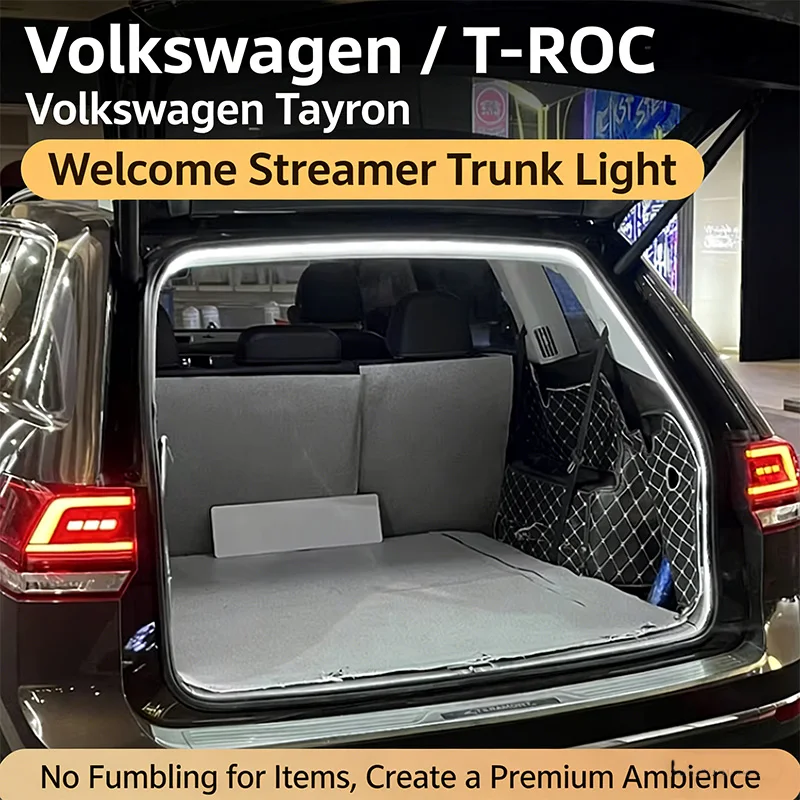 

LED Rear Trunk Light Bar For Volkswagen T-Roc White Warm White Car Trunk Modified Atmosphere Lamp Interior Decor Light