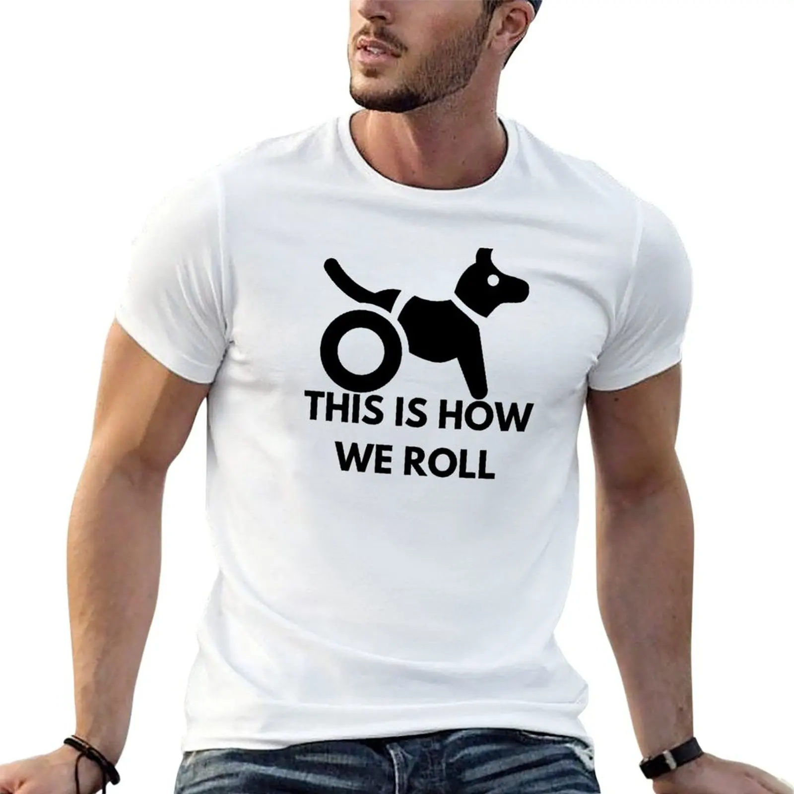 Wheelchair Tripod Dog -Handicapped Dog T-Shirt Industrial Work Tee Shirt