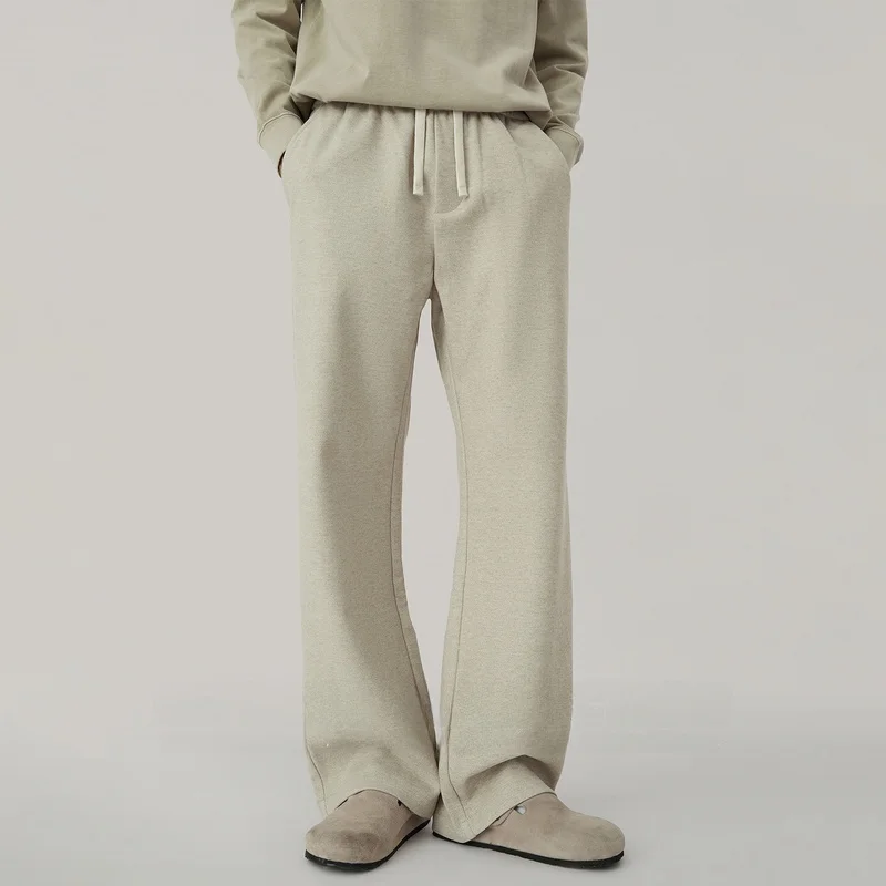 

Мужские повседневные брюки из шерсти на осень-зиму, теплые, прямого кроя, свободные, цвета хаки, в американском стиле, модные, с эффектом драпировки