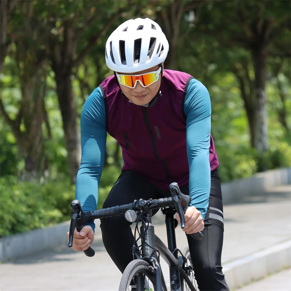 WOSAWE giacca da ciclismo estiva Gilet da ciclismo da uomo a maniche lunghe Gilet senza maniche sottile parabrezza da bicicletta tagliato a vento