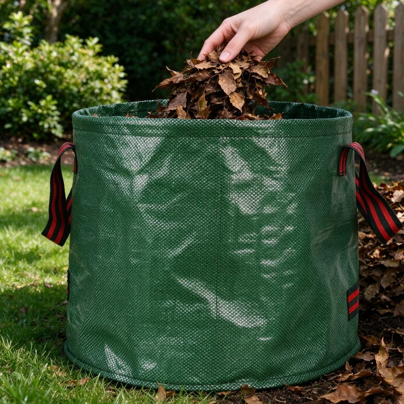 1-Piece Leaf Collection Bag, Large Capacity Garden Storage Bag, Foldable Outdoor Garden Waste Collection Bag for Leaves and Weeds