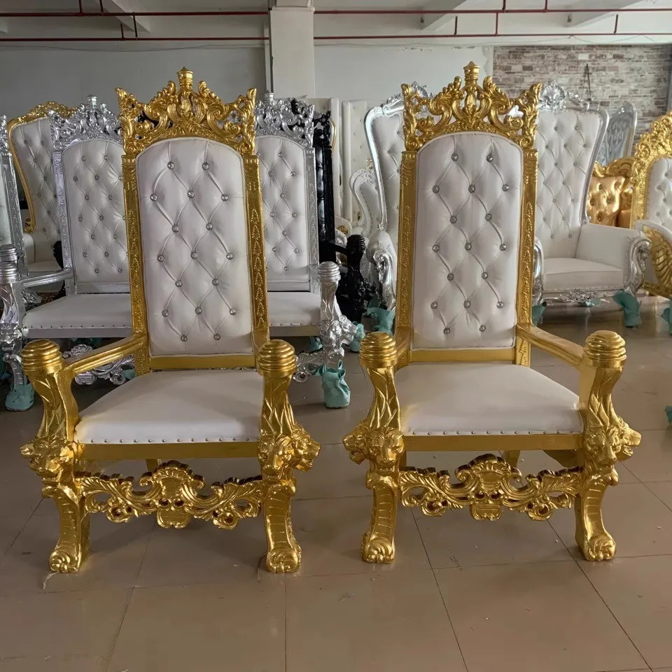 ^Neoclassical European-style King Sofa Chair High-Back Decorative Two-Headed Lion Fiberglass Frame High Elastic Home Furniture