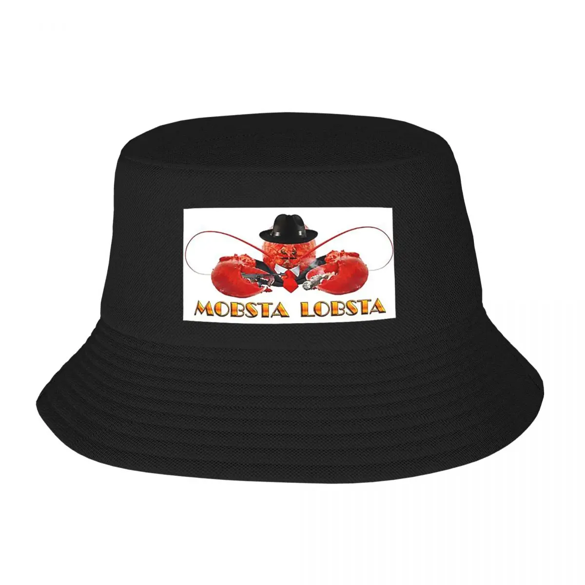 Mobsta Lobsta - Lobster Mafia Mobster Bucket Hat Panama For Man Woman Bob Hats Hip Hop Fisherman Hats Beach Fishing Unisex Caps