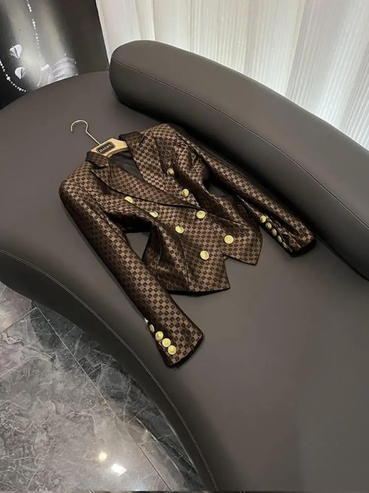 

New Winter Faion Lion Double Button Slim Fit Embroidered Suit Jaet Outerwear A849HUPJF Star Commute Sle Long Sve