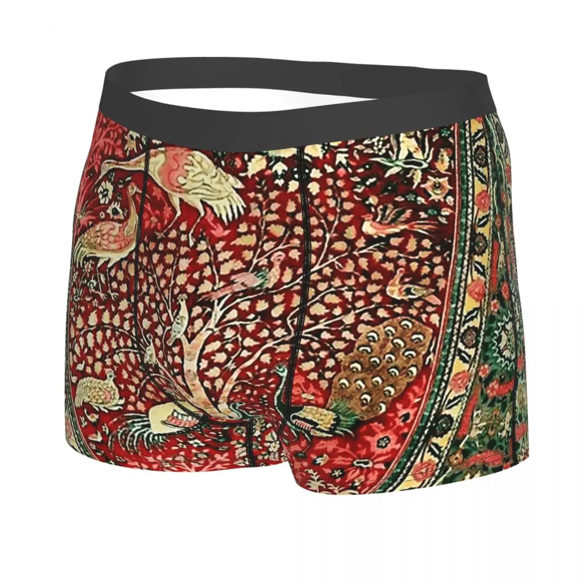 Boxer Underpants Shorts Antique Persian Rug Bird Tree Flowers Ca Panties Men's Comfortable Underwear for Homme Man Gifts