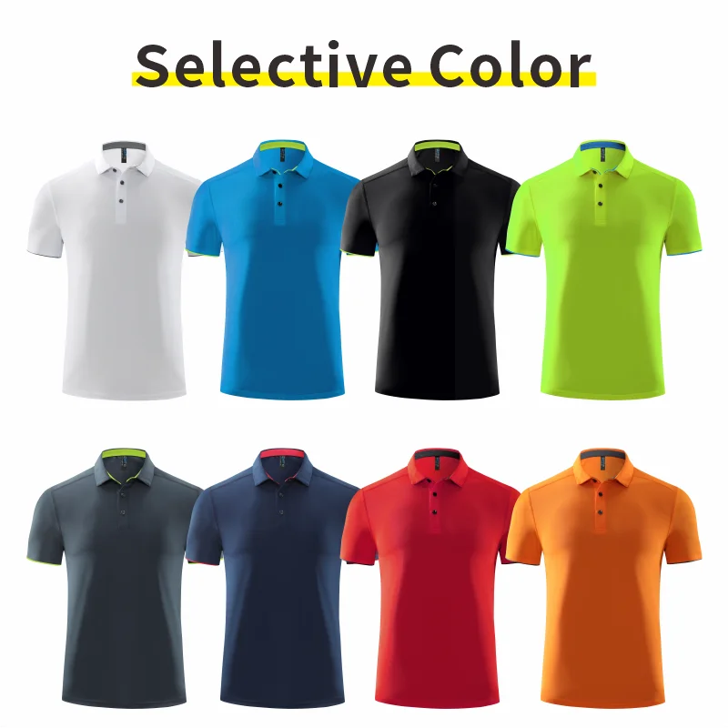Customized logo for summer breathable shirts Casual short sleeved embroidery Quick drying top diy Men\'s casual POLO shirt print