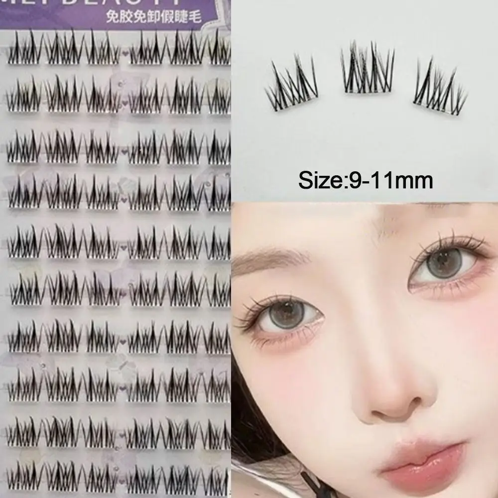 Hochwertige, wiederverwendbare, selbstklebende Wimpern, kein Kleber, 10 Reihen, Cluster-Wimpern, selbstklebende Wimpern
