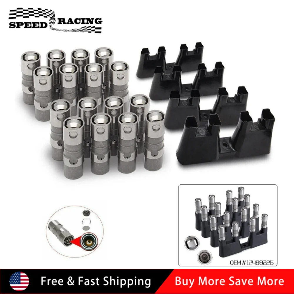 

12499225 17120735 16 шт. гидравлические роликовые подъемники и 4 направляющие лотки для 1992-2014 Chevy 3.3L 3.8L 4.3L V6 Engine EA-1017