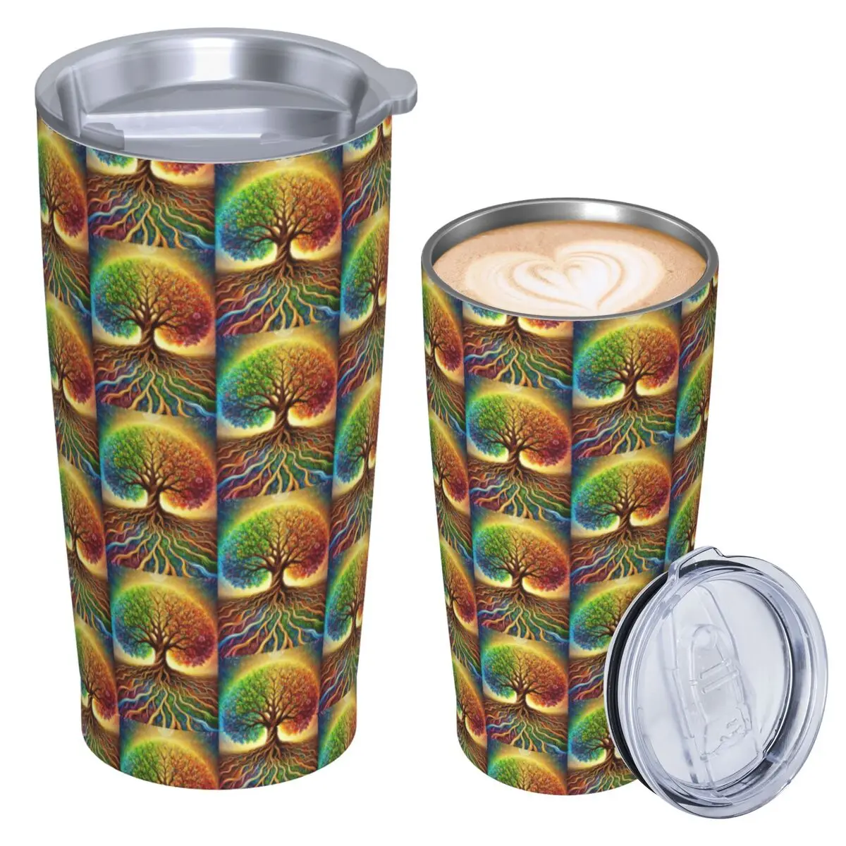 Tree Of Life Nature Viking Yggdrasil Norse Stainless Steel Tumbler Vacuum Insulated Mug Thermal Cold Bottle Straws With Lid 20oz
