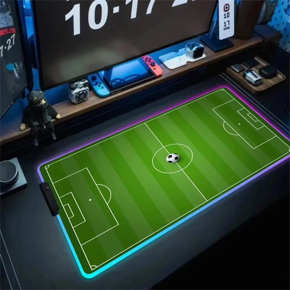 

RGB Mouse pad Football field pattern design LED glow gaming mat rubber anti-slip Desk Mat pc accessories Gaming keypad mousepad