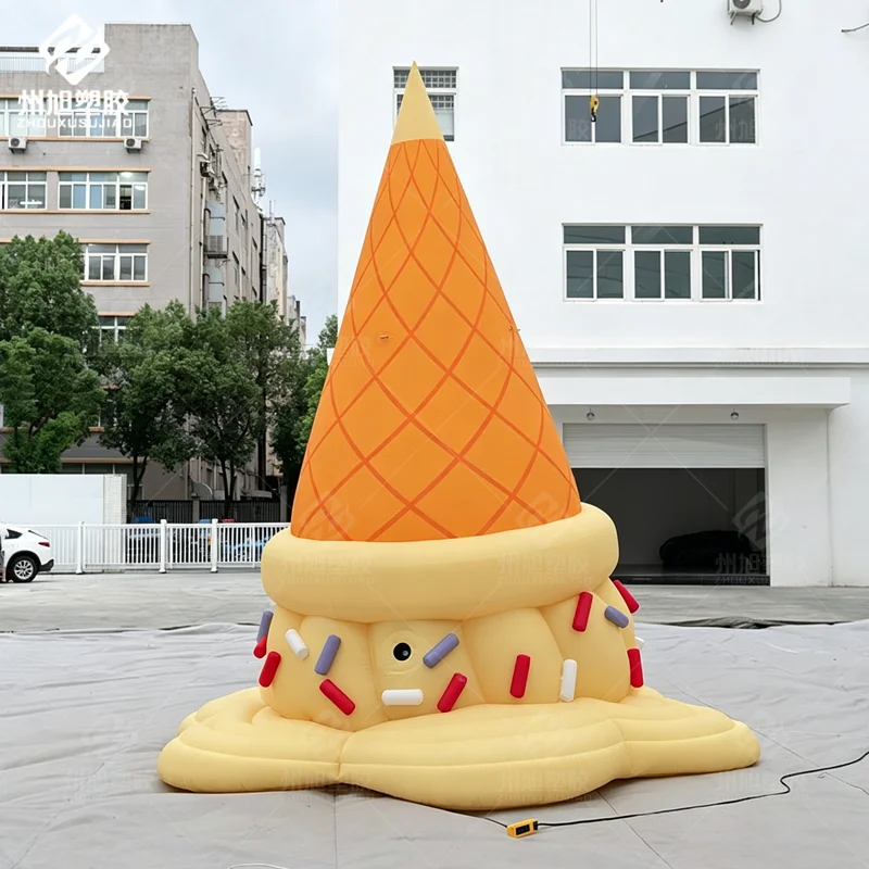 Advertising Decoration Oxford cloth Durable Customizable Size & Color Inflatable Cartoon Melting Ice Cream model