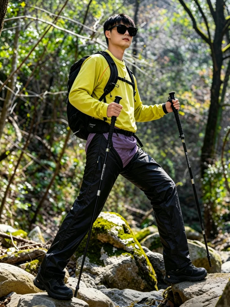 

Lightweight Waterproof Hiking Rain Pants, PU5000mm Outdoor Split Leg Gaiters for Men Women