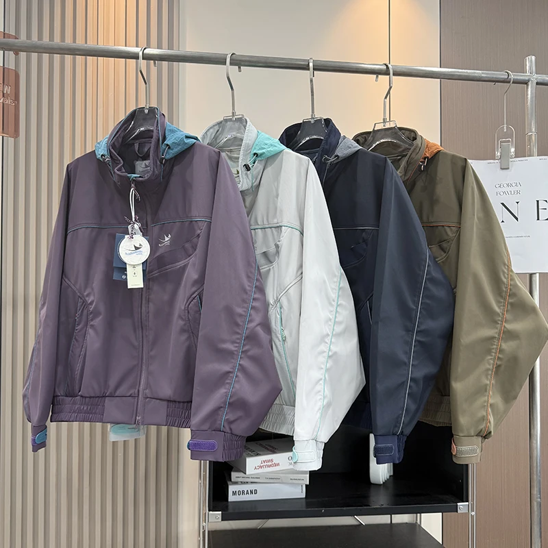 

Свободная куртка-софтшелл для активного отдыха и туризма, из полиэстера, с длинными рукавами, на молнии, с капюшоном, повседневная