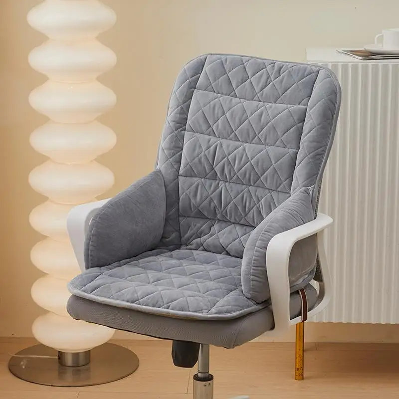 Heated  Cushion Back Support Office Chair Pad Winter Warm Office Car  Cushion Lumbar Protection Modern Simple Style