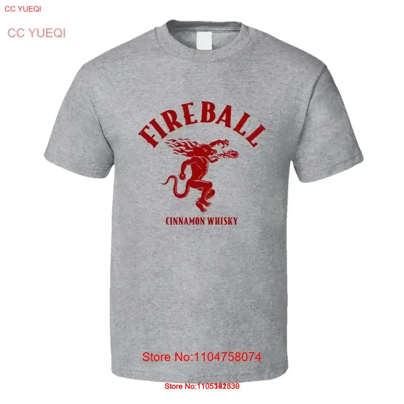 Camiseta estilo Fireball Cinnamon Whisky Wild, ropa de diseñador vintage lavada, top de moda para uso diario, informal y cómodo
