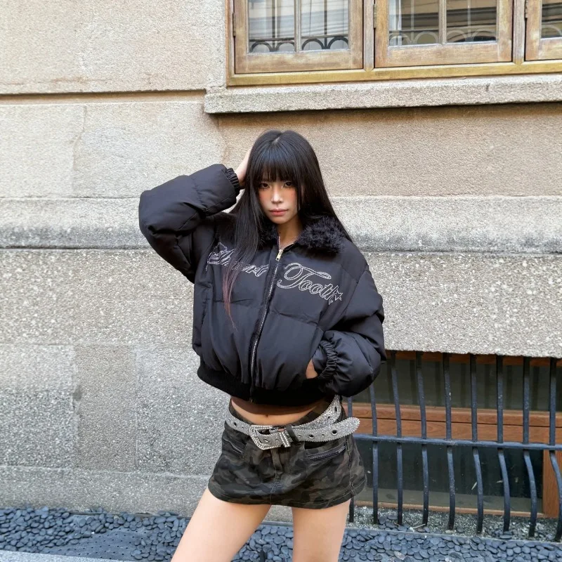 

Winter Men Winter Jackets Thicken Warm Parkas Fur Collar Coat Streetwear Hip Hop Jackets Outwear Warm Cotton Clothing for Women