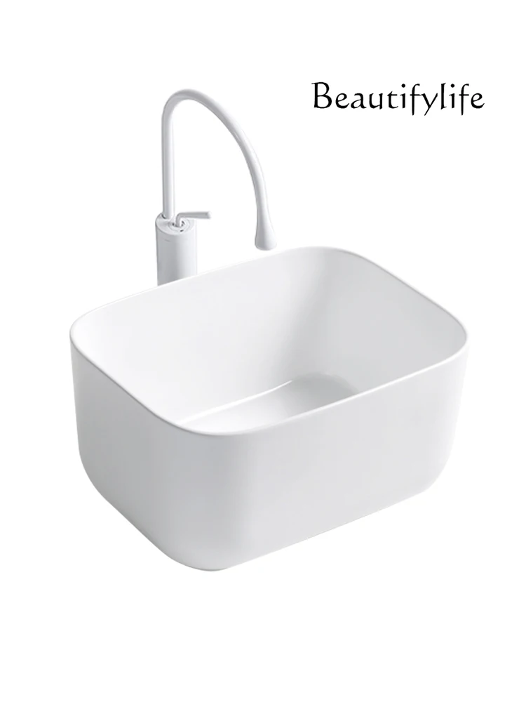 Large deepening table basin ceramic face washing table hand basin household square round bathroom