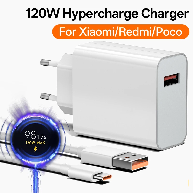 Adaptateur de Charge Turbo rapide 120W, pour Xiaomi 11 12 13 14 15 Ultra Redmi Note 11 12 POCO F8 Ultra X5