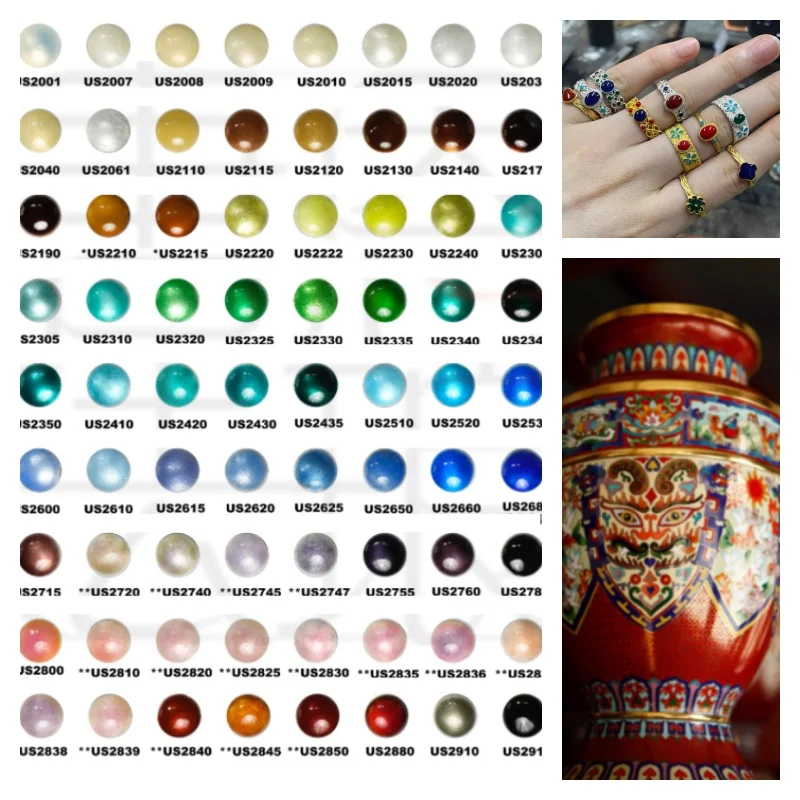 

50g Enamel Glaze DIY Gold Silver Copper Handicrafts Jewelry Decorative Items Coloring Embellishment Translucent Enamel Powder