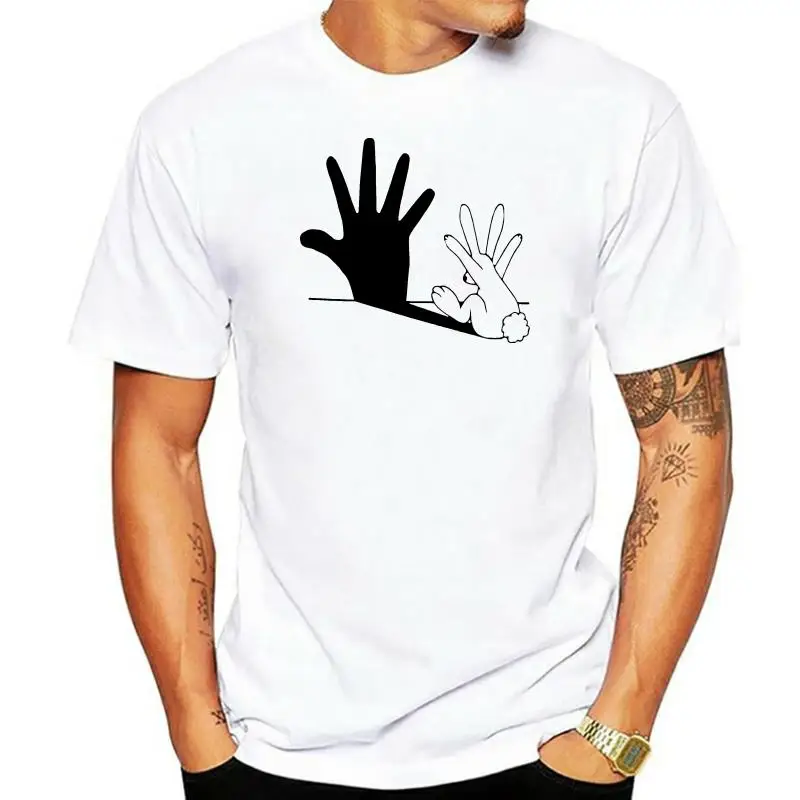 MAN T-SHIRT summer Rabbit T shirt Shadow Puppet brand men t-shirts male fashion Casual short sleeve unisex black top