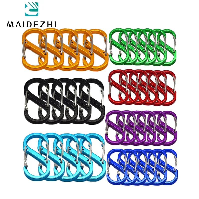 Spring Hook， Aluminum Alloy Carabiner， Spring Clasp ，Outdoor Backpack Camping Keychain Fishing Tools Lock Buckle Snap Clip Tools