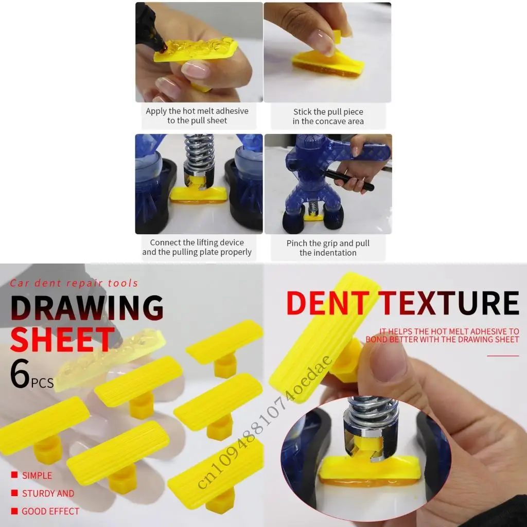 

6Pcs Glues Pad Dents Removal Tool Dents Removal Tool Car Body Glues Pad Auto Maintenance Tool