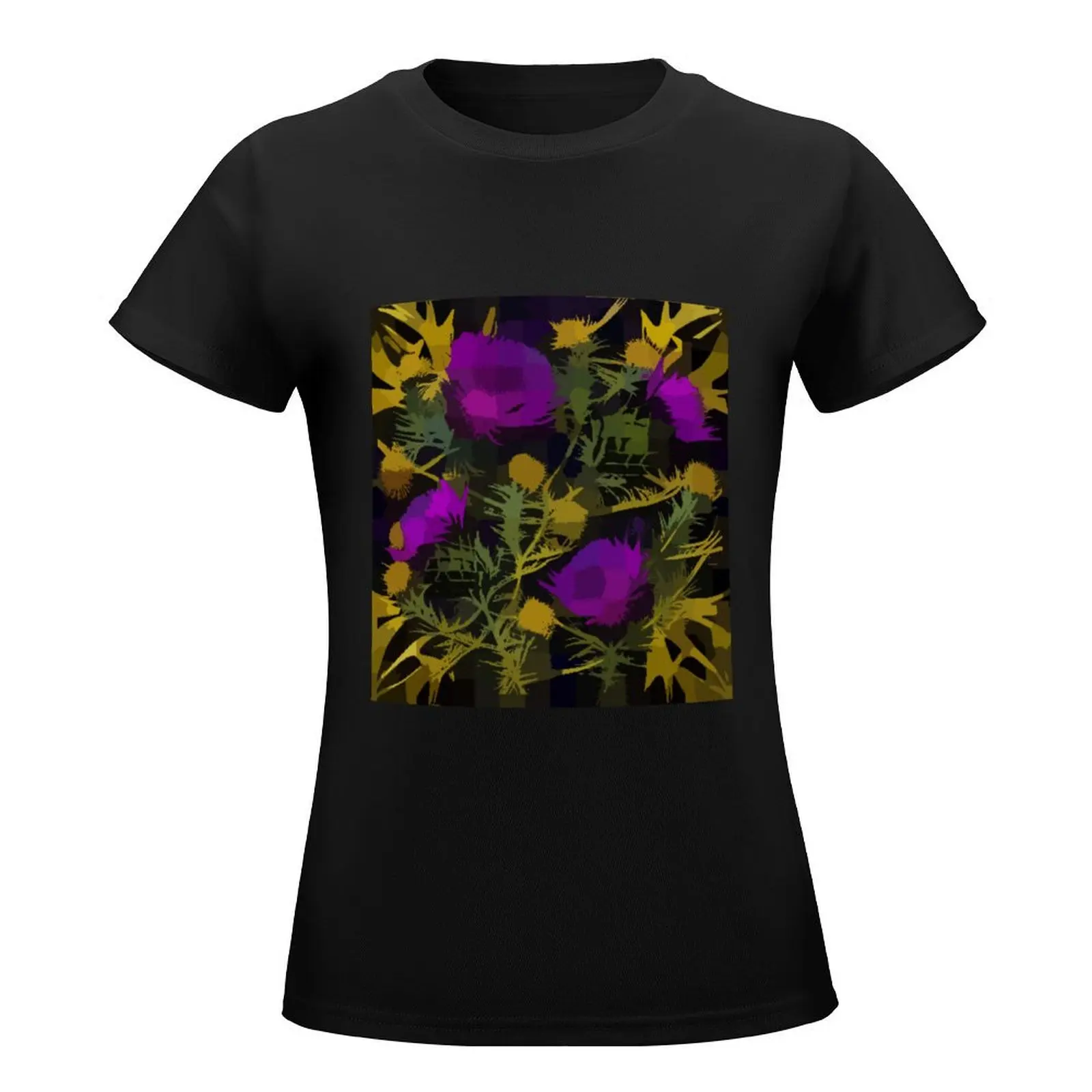 Scottish Thistles Impressions T-Shirt tops summer tops graphics Aesthetic clothing ariat shirts for Women