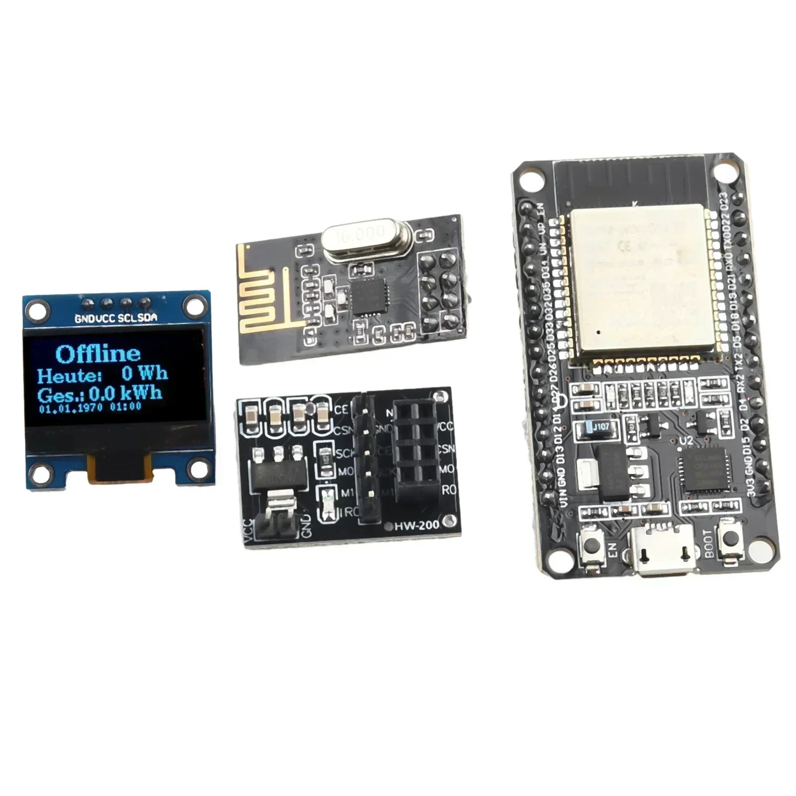 Enhanced OpenDTU for Inverters ESP32+NRF24L01+Cable+Display Module Superior Speed Easy Integration Real time Monitoring