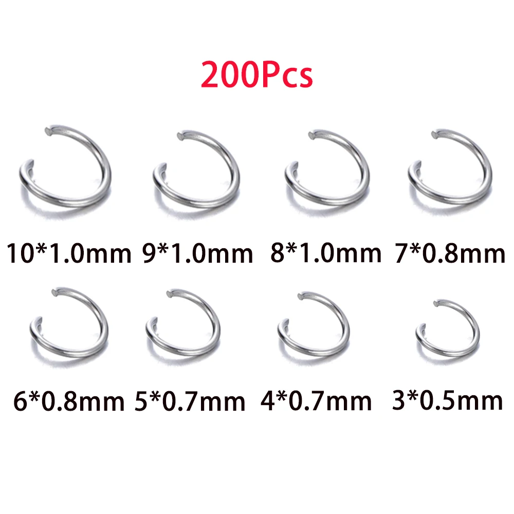 100-200 stks/partij Rvs Open Ringetjes Split Ringen Connectors voor DIY Sieraden Maken Accessoires Benodigdheden Groothandel - afbeelding 1