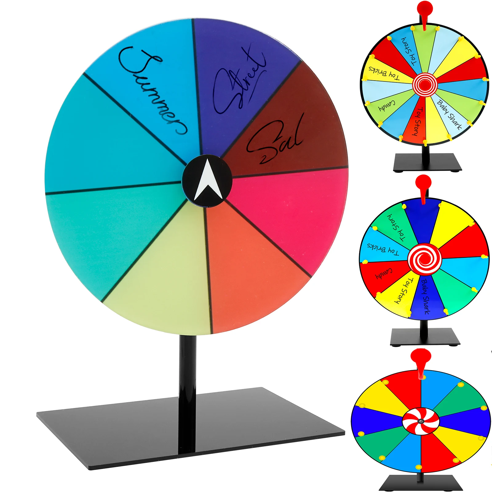 Roda de prêmio de mesa, apagável a seco, roda giratória, jogo, cor, roleta, para reuniões de pub, atividades promocionais, lembranças de festa