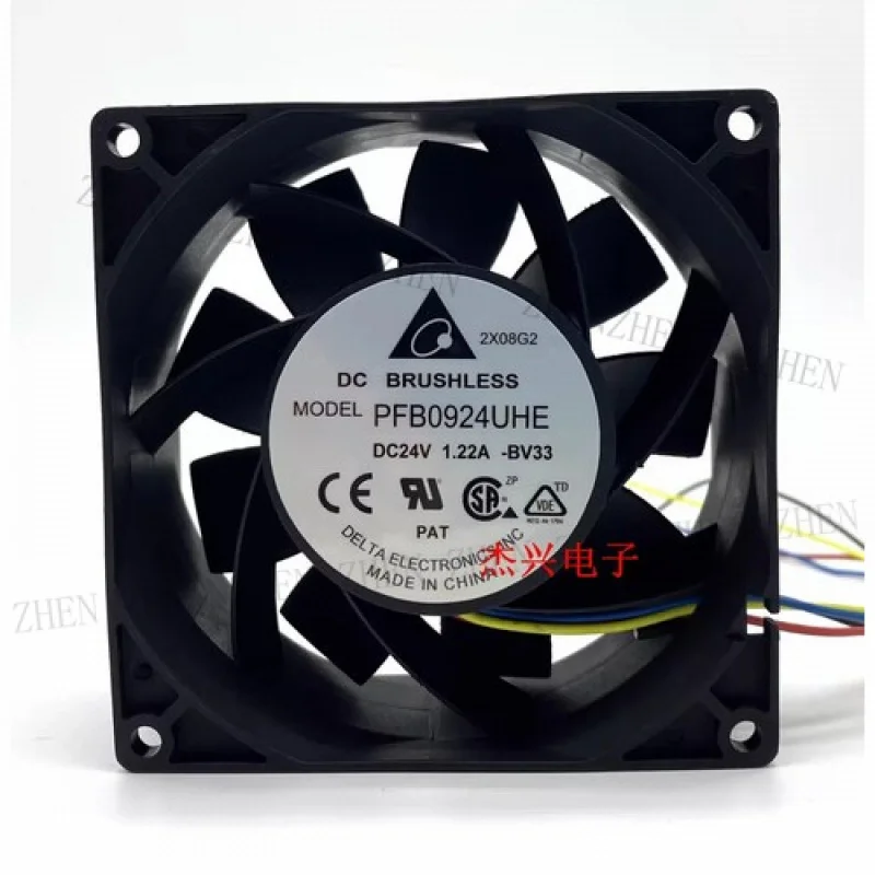 

Y ДЛЯ Delta PFB0924UHE DC24V 1,22A 92*92*38MM 4-проводной инверторный охлаждающий вентилятор