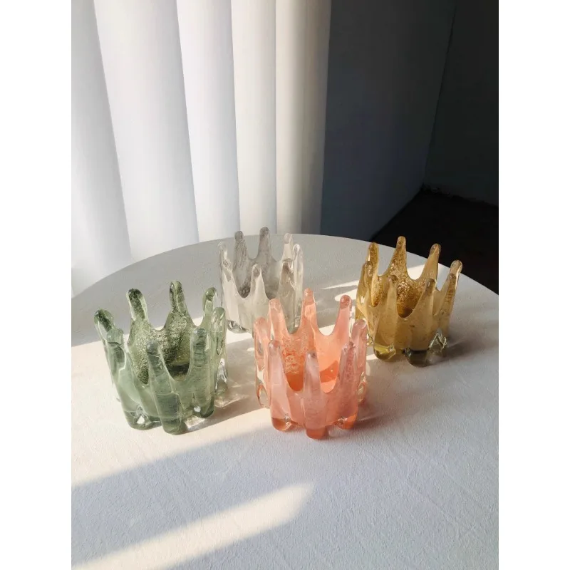 

Colored icicles Nordic handmade glazed candle cup candlestick atmosphere soft decoration ornament