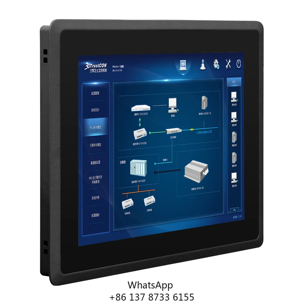 Fanless Ip65 Waterproof Touch Panel Embedded VESA Mount All In One Ipc Production Control Industrial Pc 24v