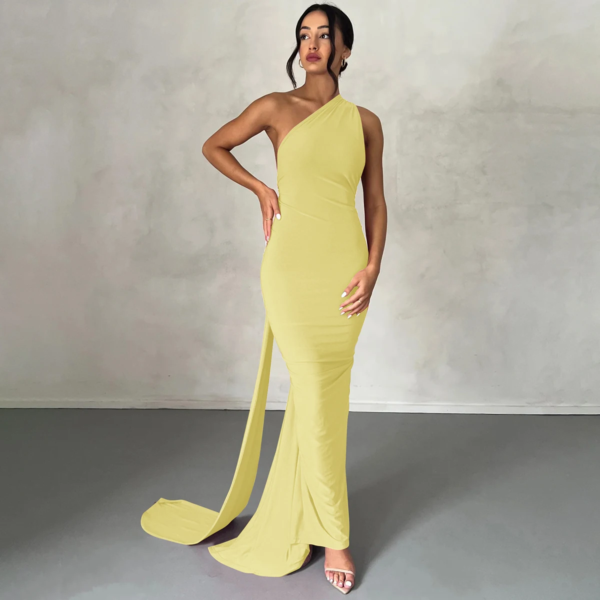 Hugcitar One Shoulder Backless Adjustable Scarf Loop Ruched Sexy Maxi Dress Women Elegant Y2K Streetwear Festival Outfit 294 S83cbefd57d1b4632a86bb0a4df3d0528M
