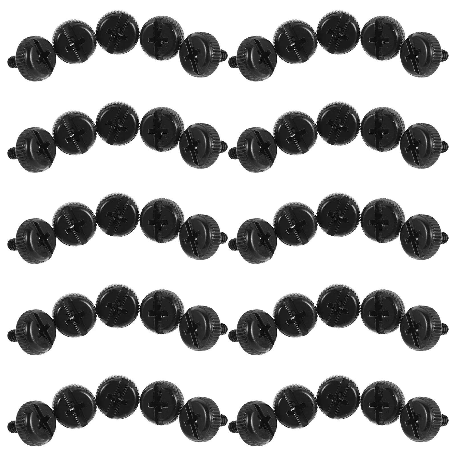 50Pcs Computer Case Screws Black Fastener Thumb Screws for Desktop Pc Side Panel Hard Drive Power Supply Installation