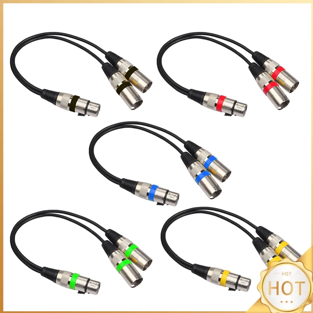 XLR Y Cable 1 Female To 2 Male 3 Pin XLR Female To Dual XLR Male Patch Y Cable Microphone Splitter Cord