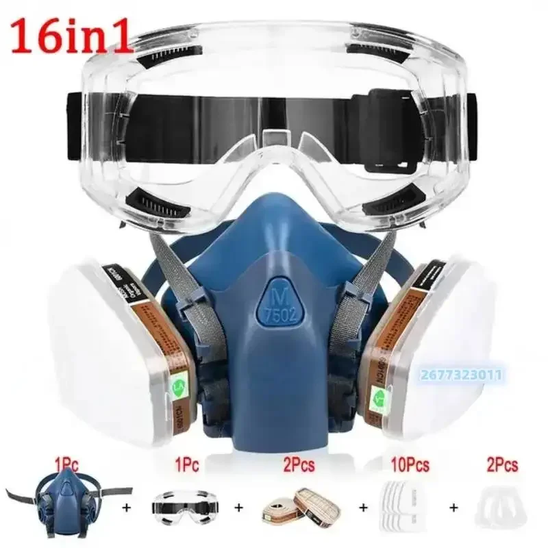 

New 7502 Respirator Mask Protective Mask Industry Painting Spray Dust Gas Mask With 501 5N11 6001CN Chemcial Half face Mask