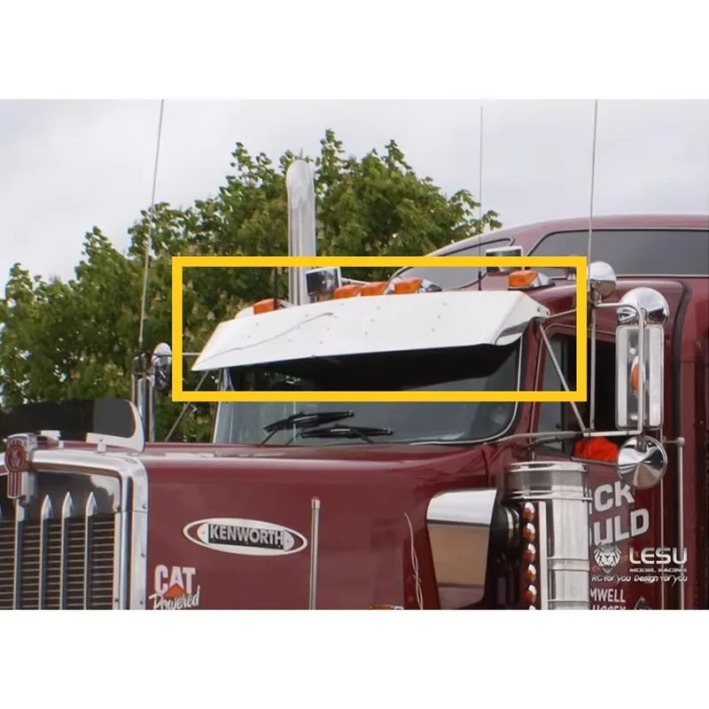 1/14 LESU RC Metal Sun Visor Parts GW-K021 For Tamiya King Hauler 1:14 Grand Hauler Tractor Truck Diy Model Car Accessories