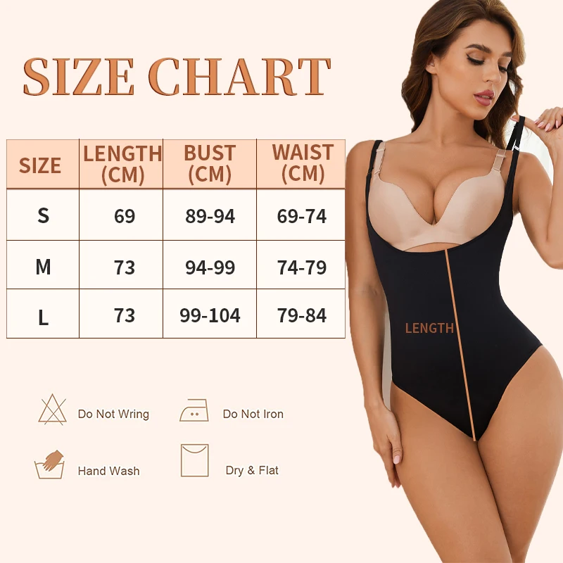 Tummy Control Bodysuit Women Shapewear Underbust Breast Push Up Body Shaper Butt Lifter Seamless Underwear Slimming Waist Black