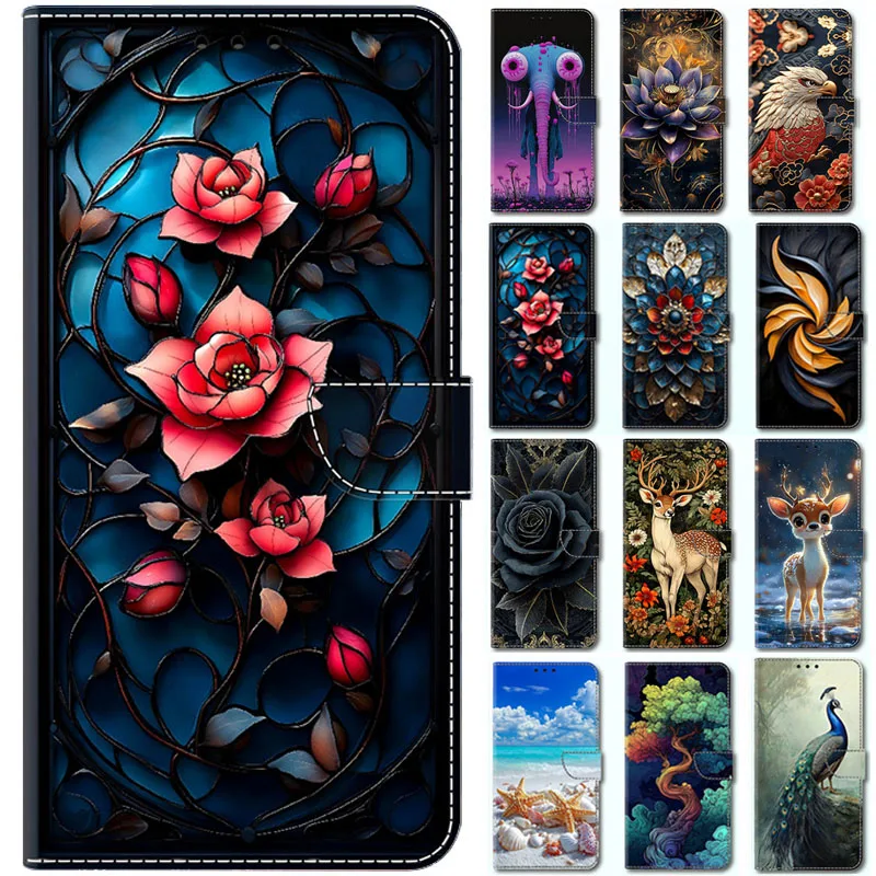 SE 2022 i17e/17Pro Relief Flower Handyhülle für iPhone 17 Pro Max iPhone16 15 14 Pro Plus Fundas Brieftaschen-Lederhülle