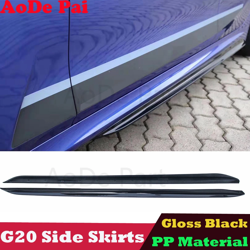 

Glossy Black PP Plastic Material Side Skirts Extension Lid for BMW 3 Series G20 G21 2018-2023 318i 320i 330i