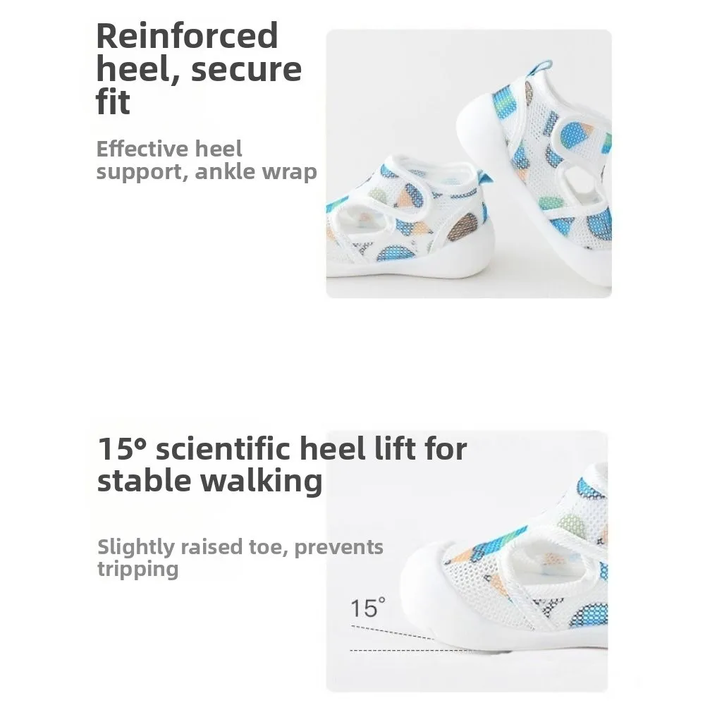 Vrijetijdsschoenen Ademende babysandalen Air Mesh Comfortabele eerste wandelaars Zachte zool Flexibele babyschoenen Outdoor