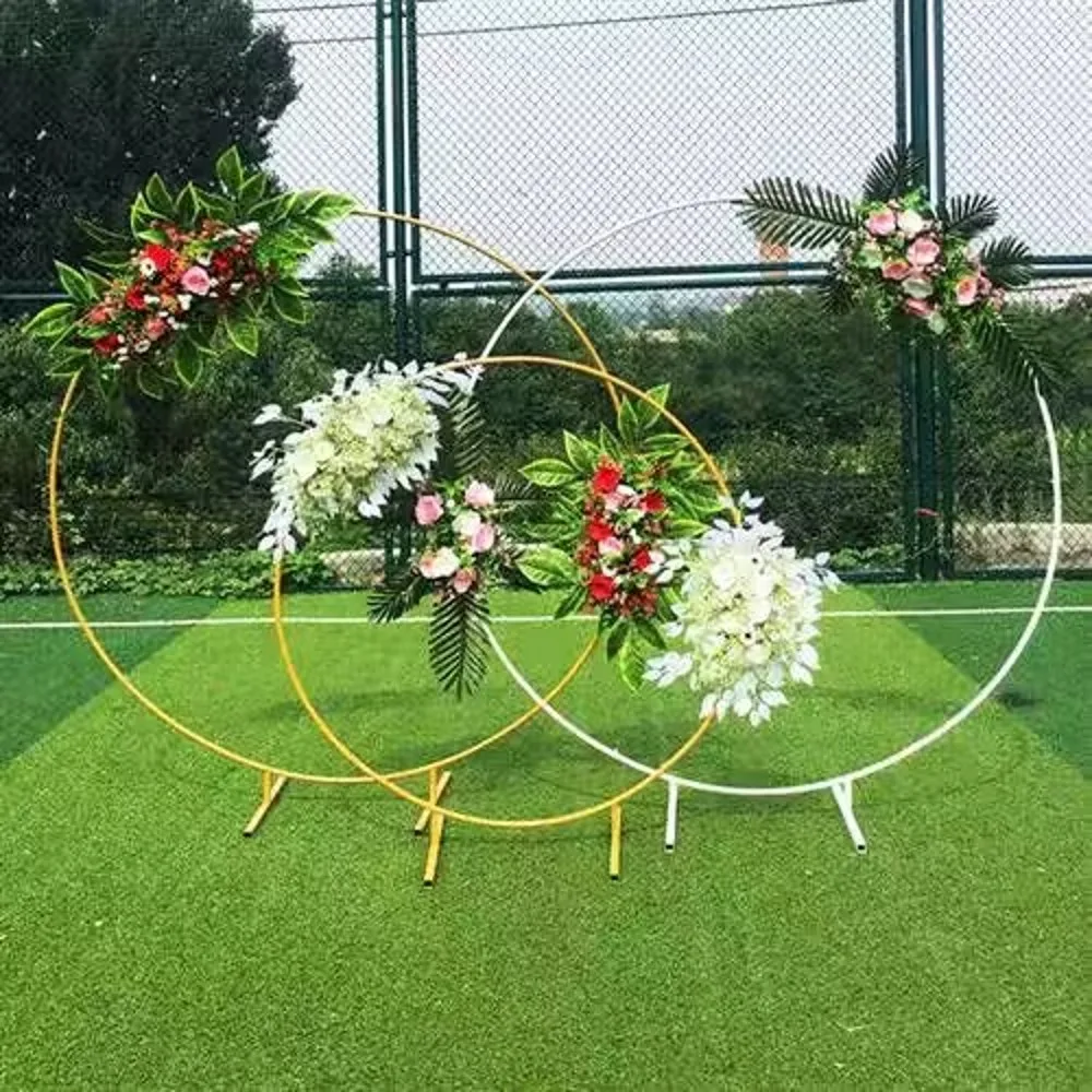 

Large size Bridal Large Iron Round Ring Arches Frame Background Decoration Flower Door Frame Wedding Decoration Props