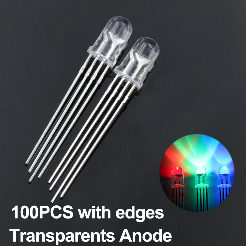 100 Stück 5mm LED Leuchtdiode Gemeinsame Anode 4 Pin RGB Dreifarbig (Rot/ Grün/Blau) Frosted Round LED Lampen Elektronikkomponenten Anzeige Leuchtdioden 100 Stück 5mm LED Leuchtdiode Gemeinsame Anode 4 Pin RGB Dreifarbig (Rot/ Grün/Blau) Frosted Round LED Lampen Elektronikkomponenten Anzeige Leuchtdioden