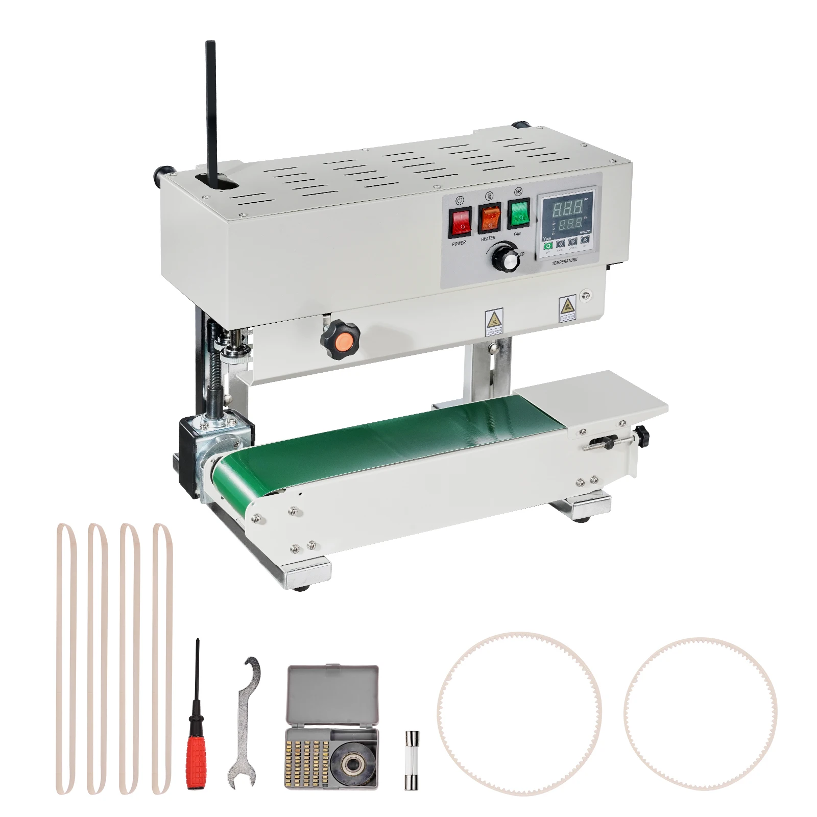 Vertical Band Sealer 6-12 mm Seal Width Continuous Bag Band Sealing Machine for 0.02-0.8 mm Plastic Bags Films Packing
