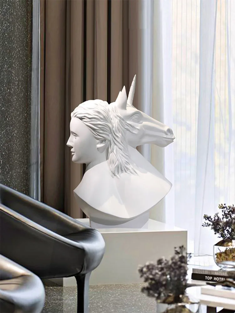 Abstract Horsehead Figure,Sculpture,Artwork,Decoration,Living RoomHome Decor,Hotel Staircases,Statue Floor Ornament Customized