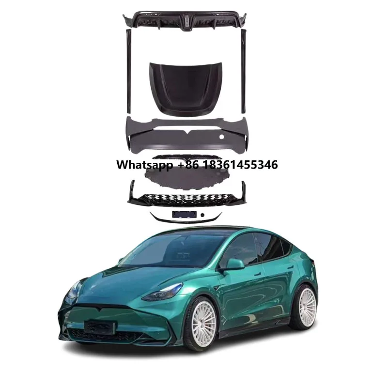 For Model Y PP Material High Quality Front Bumper Side Skirts Rear Diffuser Hood New Hot Selling Longyan Max Body Kits
