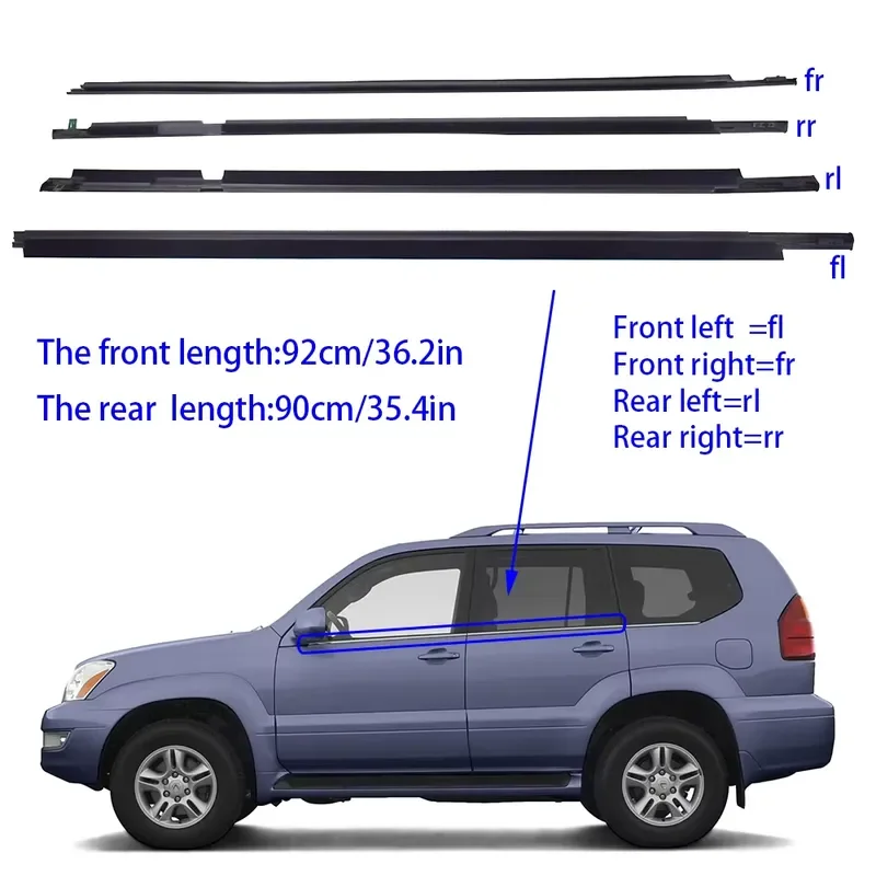 Weatherstrip Rubber Window Belt Moulding For LEXUS For GX470 2003-2009 75722-60080